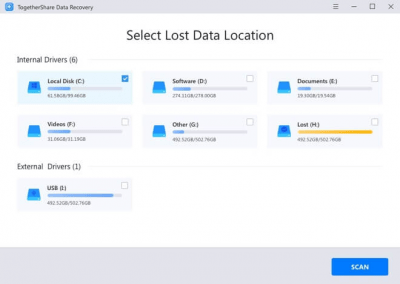 Screenshot of the application TogetherShare Data Recovery - #1