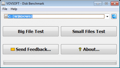 Screenshot of the application Vovsoft Disk Benchmark - #1