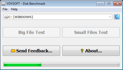 Screenshot of the application Vovsoft Disk Benchmark - #2