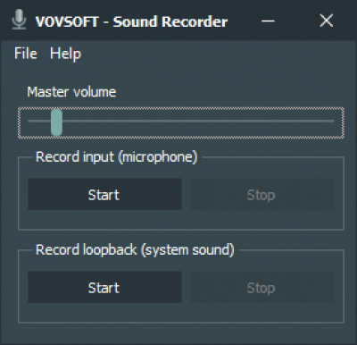 Screenshot of the application Vovsoft Sound Recorder - #1