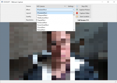 Screenshot of the application Vovsoft Webcam Capture - #1