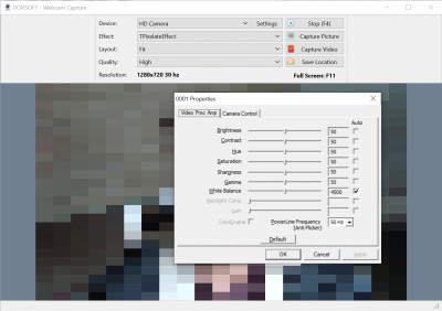 Screenshot of the application Vovsoft Webcam Capture - #4
