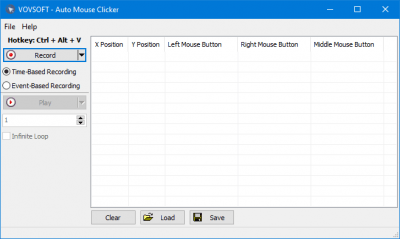 Screenshot of the application Vovsoft Auto Mouse Clicker - #2