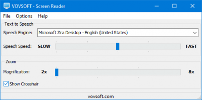 Screenshot of the application Vovsoft Screen Reader - #1