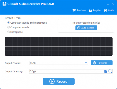 Screenshot of the application GiliSoft Audio Recorder Pro - #1