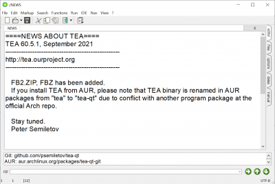 Screenshot of the application TEA - #1