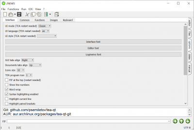 Screenshot of the application TEA - #3