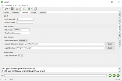 Screenshot of the application TEA - #5