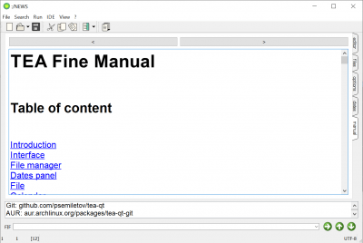 Screenshot of the application TEA - #9