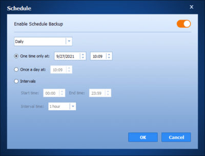 Screenshot of the application AOMEI OneKey Recovery - #6