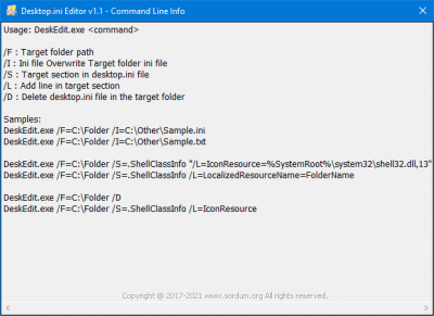 Screenshot of the application Desktop.ini Editor - #3