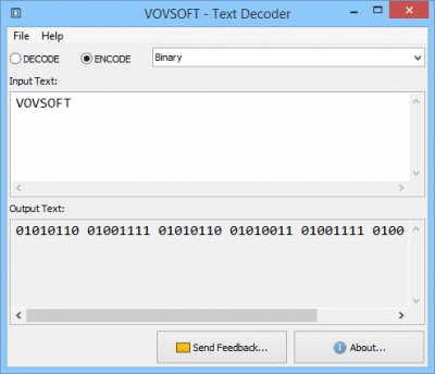 Screenshot of the application Text Decoder And Encoder - #2