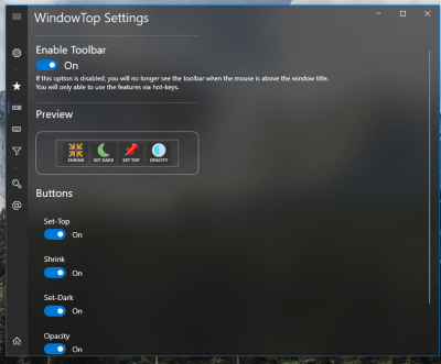 Screenshot of the application WindowTop - #7