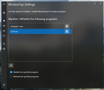 Screenshot of the application WindowTop - #9