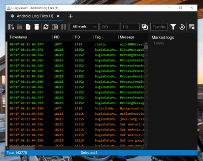 Screenshot of the application ULogViewer - #1