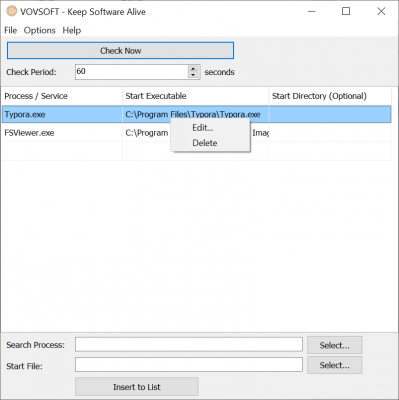 Screenshot of the application Vovsoft Keep Software Alive - #3
