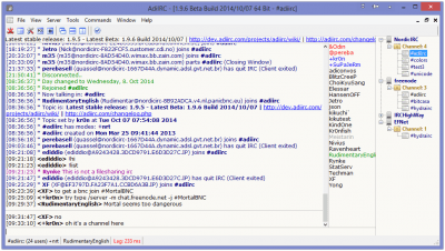 Screenshot of the application AdiIRC - #1