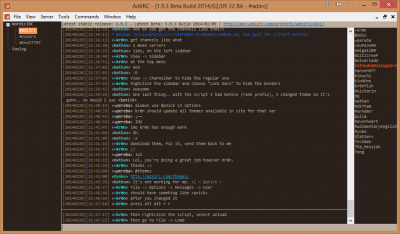 Screenshot of the application AdiIRC - #5