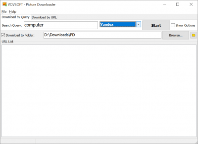 Screenshot of the application Vovsoft Picture Downloader - #1