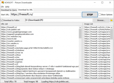 Screenshot of the application Vovsoft Picture Downloader - #4