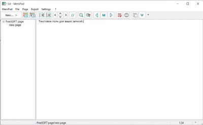 Screenshot of the application MemPad - #1