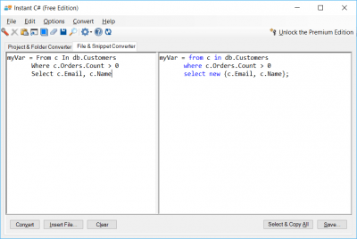 Screenshot of the application Instant C# - #6