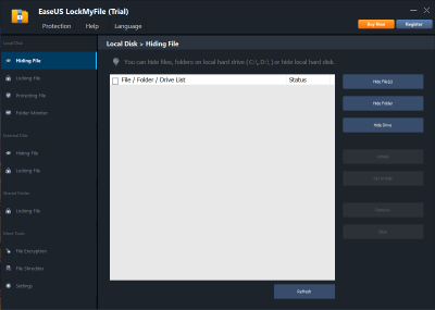 Screenshot of the application EaseUS LockMyFile - #1