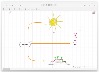 Screenshot of the application Mind Map Ready - #2