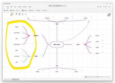 Screenshot of the application Mind Map Ready - #3