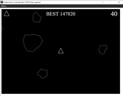 Screenshot of the application Playing Asteroid Atari - #1