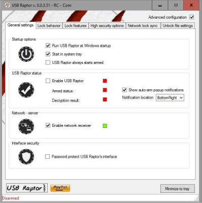 Screenshot of the application USB Raptor - #1