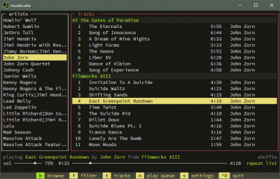 Screenshot of the application musikcube - #1