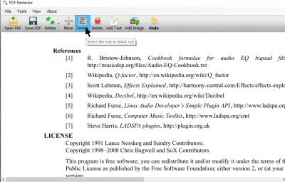 Screenshot of the application PDF Redactor - #1