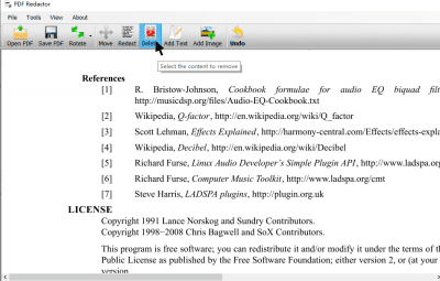 Screenshot of the application PDF Redactor - #2