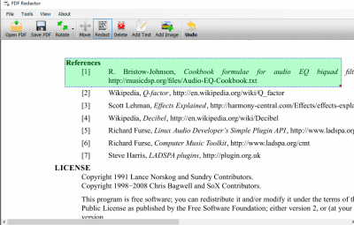 Screenshot of the application PDF Redactor - #3