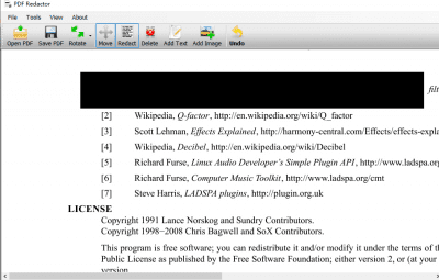Screenshot of the application PDF Redactor - #5