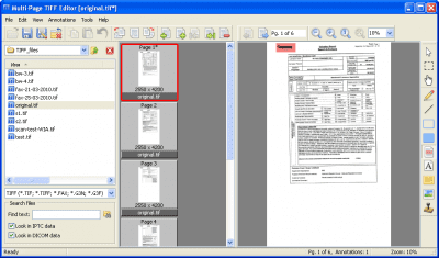 Screenshot of the application Multi-Page TIFF Editor - #1