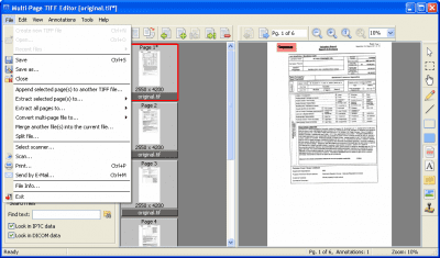 Screenshot of the application Multi-Page TIFF Editor - #2