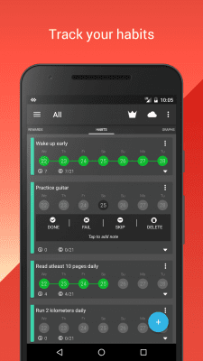 Screenshot of the application HabitHub - #2
