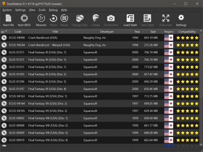 Screenshot of the application DuckStation - #1