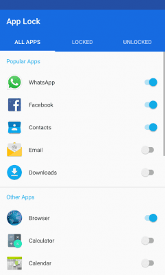 Screenshot of the application App Lock - #5