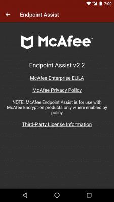 Screenshot of the application McAfee Endpoint Assistant - #6