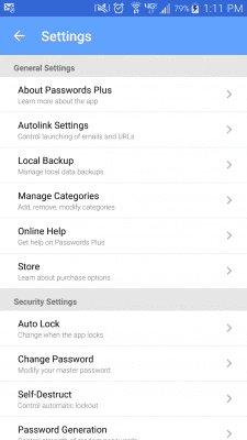 Screenshot of the application Passwords Plus Password Mgr - #7