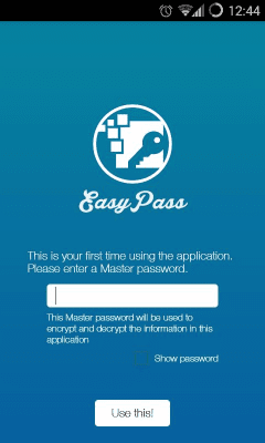 Screenshot of the application EasyPass - #1