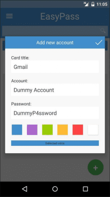 Screenshot of the application EasyPass - #3