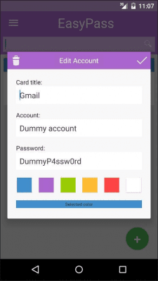 Screenshot of the application EasyPass - #8