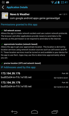 Screenshot of the application Network Connections - #5