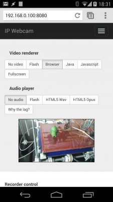 Screenshot of the application IP Webcam - #3