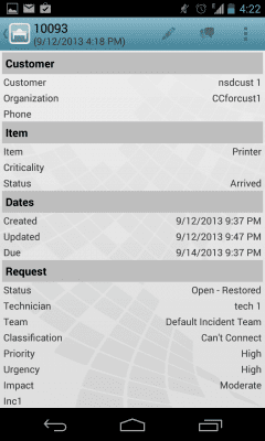 Screenshot of the application Novell Service Desk - #5