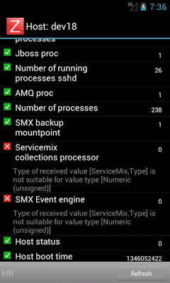 Screenshot of the application Andzabbix Lite - #6